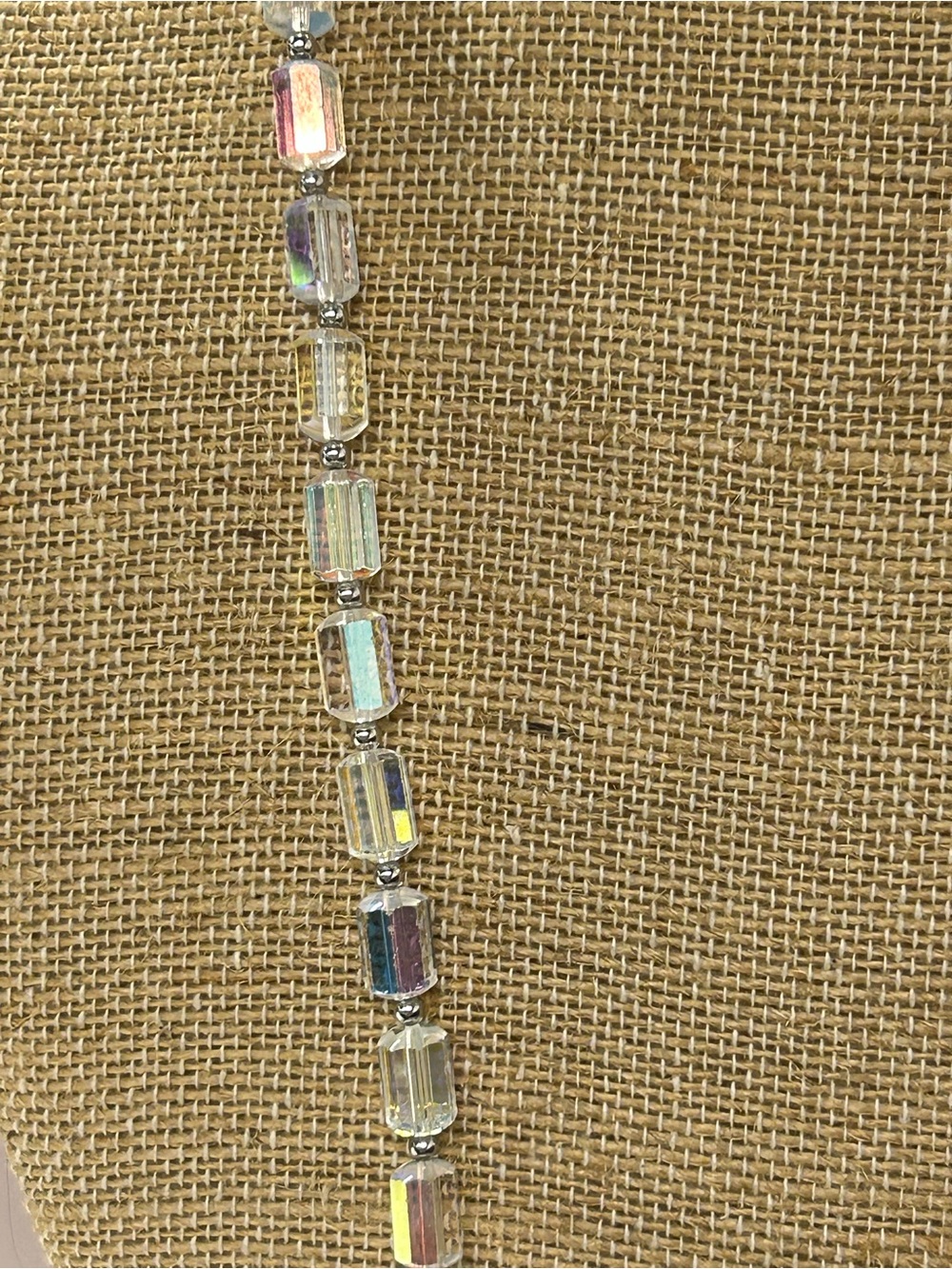 S.A.L Swarovski Vintage Glass Crystal Aurora Glass Bead layering Necklace. Swan. - Picture 3 of 9